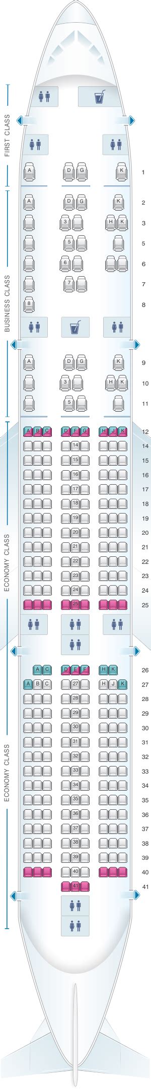 Seat Map Malaysia Airlines Airbus A350.